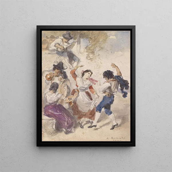 Tarentelle - Anton Romako — framed artwork on a wall