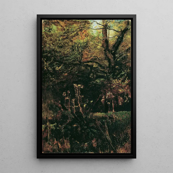 Clearings with Thistles - Anton Romako — framed artwork on a wall