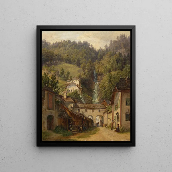 Motif of Hallstatt - Anton Schiffer — framed artwork on a wall