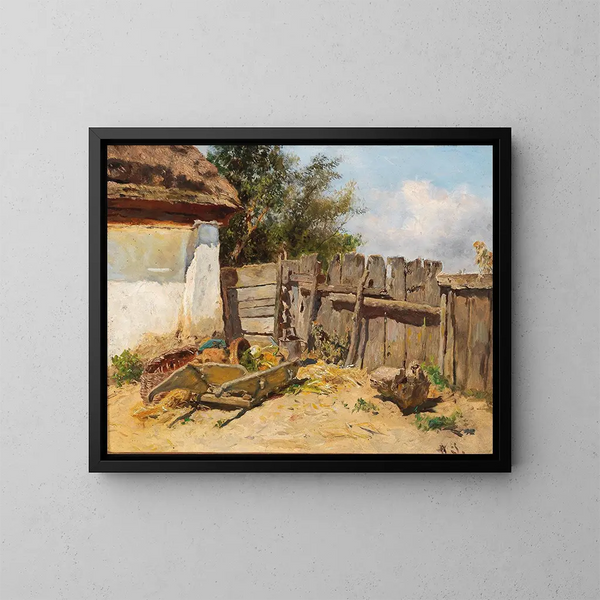 In the farm garden - Anton Schrödl — framed artwork on a wall