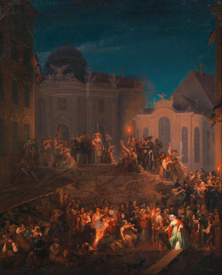 The barricade of Michaelerplatz on the night of May 26 to 27, 1848 - Anton Ziegler — artwork view