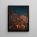 The barricade of Michaelerplatz on the night of May 26 to 27, 1848 - Anton Ziegler — framed artwork on a wall