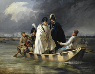 Napoleon leaving Lobau after the defeat at the Battle of Aspern - Anton von Perger — artwork view