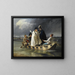 Napoleon leaving Lobau after the defeat at the Battle of Aspern - Anton von Perger — framed artwork on a wall