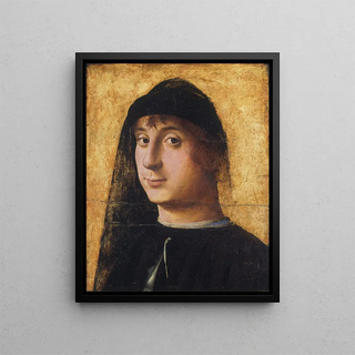 Portrait of a Young Gentleman - Antonello da Messina — framed artwork on a wall