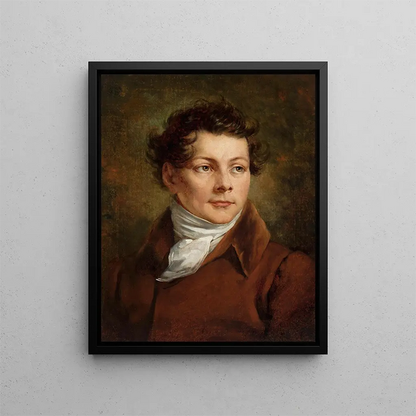Portrait of Karol Brodowski, artist brother - Antoni Brodowski — framed artwork on a wall