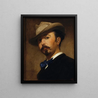 Portrait of the Painter Joaquim Vayreda - Antoni Caba — framed artwork on a wall