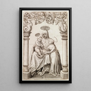 Reproduction of the painting Stained glass with Holy Anne Trinitarian - Antoni Glaser