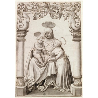 Reproduction of the painting Stained glass with Holy Anne Trinitarian - Antoni Glaser