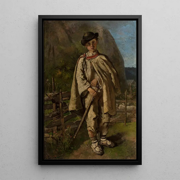 Portrait of a Mountain Boy - Antoni Gramatyka — framed artwork on a wall