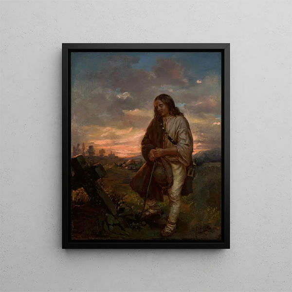 Highlander on a tomb - Antoni Kozakiewicz — framed artwork on a wall