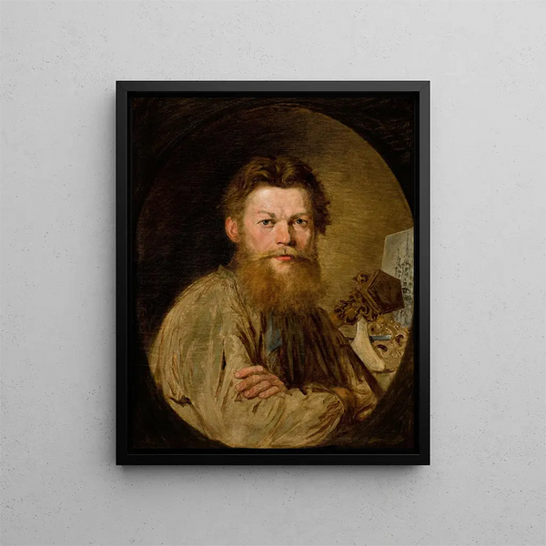 Portrait of the sculptor Kazimierz Wakulski - Antoni Kozakiewicz — framed artwork on a wall