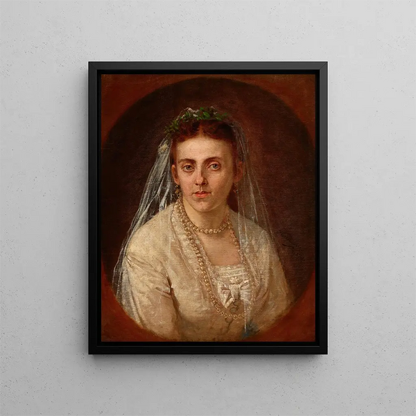 Portrait Painting of Sydonia Wakulska - Antoni Kozakiewicz — framed artwork on a wall