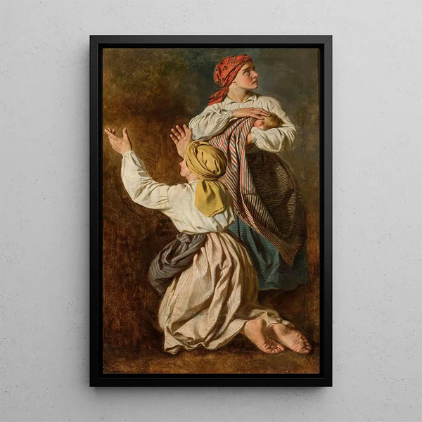 Reproduction of the painting Women fleeing the fire - Antoni Murzynowski