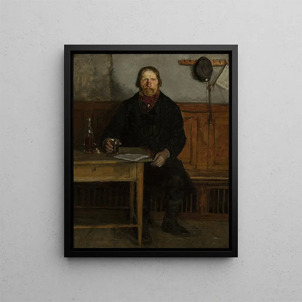 In a tavern - Antoni Piotrowski — framed artwork on a wall