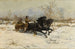 Winter Landscape Painting with a Carriage - Antoni Piotrowski — artwork view