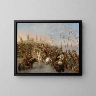 Crossing the River - Antoni Zaleski — framed artwork on a wall