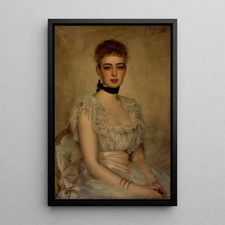 Portrait Painting of Eleanor Garnier Hewitt - Antonia de Banuelos Thorndike — framed artwork on a wall