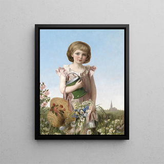 A little gardener - Antonie Boubong — framed artwork on a wall