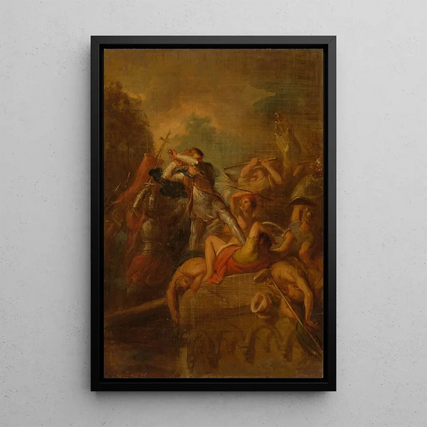 The Count William I of Holland conquers Damietta in 1219 - Antonie F Zürcher — framed artwork on a wall