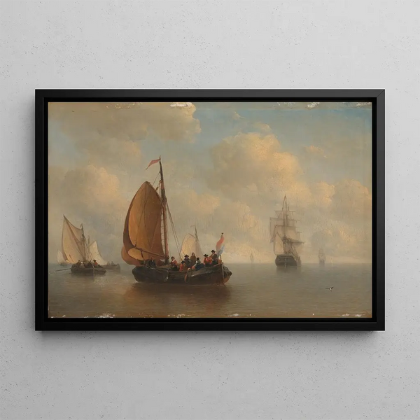 Service boat at Zaandam - Antonie Waldorp — framed artwork on a wall