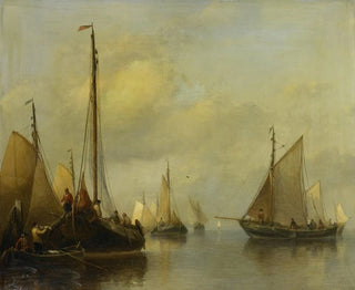 Fishing boats on calm water - Antonie Waldorp — artwork view