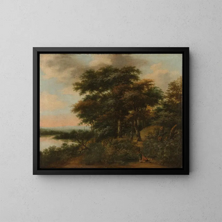 Landscape painting wooded - Antonie Waterloo — framed artwork on a wall
