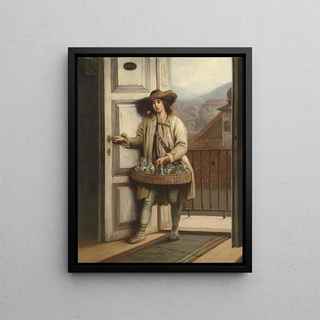 Slovak Glass Seller Painting - Antonin Hölperl — framed artwork on a wall