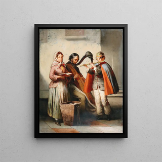 Street Musicians - Antonin Hölperl — framed artwork on a wall