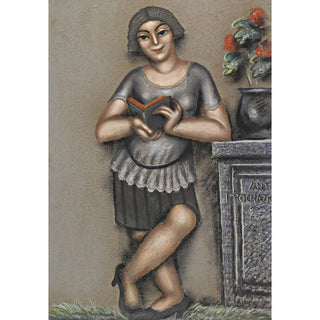 Young girl reading - Antonín Procházka — artwork view