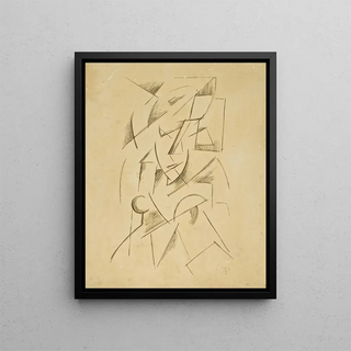 Half-Naked Girl - Antonín Procházka — framed artwork on a wall