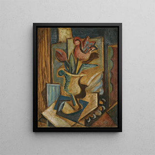 Still life with tulips - Antonín Procházka — framed artwork on a wall