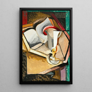 Reproduction of the painting Still life with cup and book - Antonín Procházka