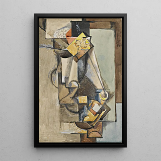 Still life with vase and flower - Antonín Procházka — framed artwork on a wall