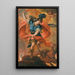 L'Archange Michel terrassant le Diable - Antonio Acisclo Palomino de Castro y Velasco — framed artwork on a wall