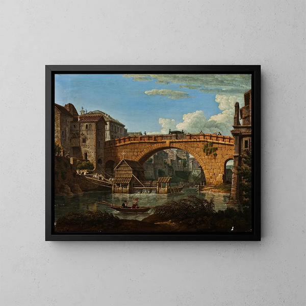 Pont Cestio à Rome - Antonio Aquaroni — framed artwork on a wall