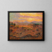 Herd of sheep with shepherd - Antonio Ballero — framed artwork on a wall