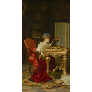 a lady playing music, Irène Di Spilimbergo - Antonio Barzaghi-Cattaneo — artwork view