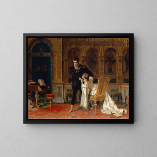 Scene from Fiesco, Act IV, Scene 14 - Antonio Barzaghi-Cattaneo — framed artwork on a wall