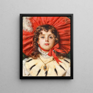 The Red Hat - Antonio Barzaghi-Cattaneo — framed artwork on a wall
