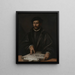 Portrait of a man with a Hebrew tablet - Antonio Campi — framed artwork on a wall