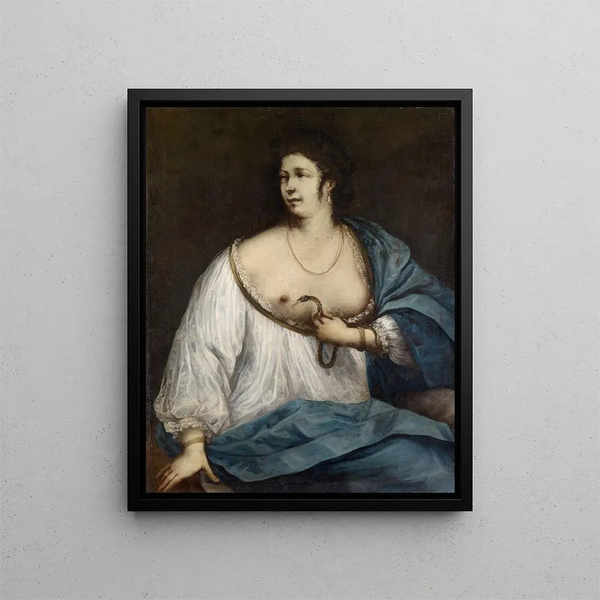 Cleopatra with a serpent - Antonio Carneo — framed artwork on a wall