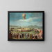 Ascension of a balloon in the presence of King Charles IV and his court - Antonio Carnicero — framed artwork on a wall