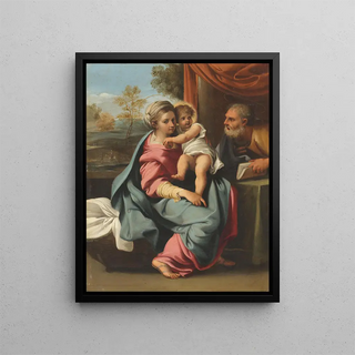 La Sainte Famille - Antonio Carracci — framed artwork on a wall