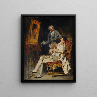 The Fan - Antonio Casanova y Estorach — framed artwork on a wall