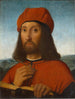 Portrait of a man with a red beret and book - Antonio de Saliba — artwork view