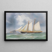 Yacht de plaisance anglais devant la côte rocheuse de Capri - Antonio de Simone — framed artwork on a wall