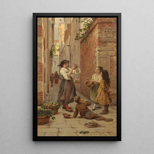 Vendeurs de pommes - Antonio Ermolao Paoletti — framed artwork on a wall