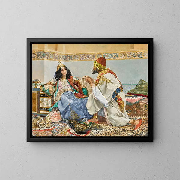 A gift for the favorite - Antonio Fabrés — framed artwork on a wall