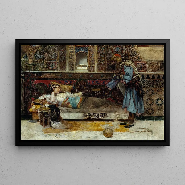The Sultan's Gift - Antonio Fabrés — framed artwork on a wall